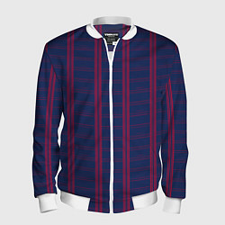 Мужской бомбер Color blue cage pink stripes