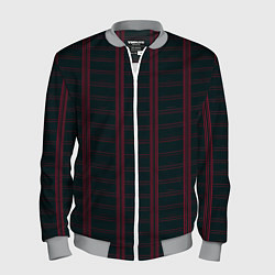 Бомбер мужской Color dark cage red stripes, цвет: 3D-меланж