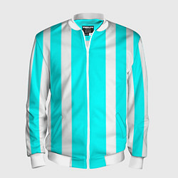Мужской бомбер Color blue white stripes