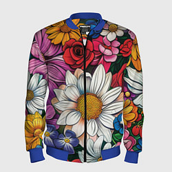 Мужской бомбер Крупные цветы
