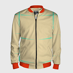 Мужской бомбер Color beige green stripes