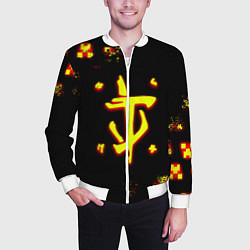 Бомбер мужской Doom x minecraft, цвет: 3D-белый — фото 2