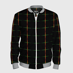 Мужской бомбер Color black orange green crosses