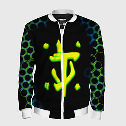 Бомбер мужской Doom соты кислотное лого, цвет: 3D-белый