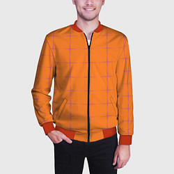 Бомбер мужской Color orange stripe, цвет: 3D-красный — фото 2
