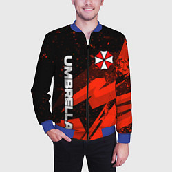 Бомбер мужской Umbrella corp - красный, цвет: 3D-синий — фото 2