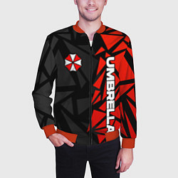 Бомбер мужской Umbrella corp - красные фрагменты, цвет: 3D-красный — фото 2