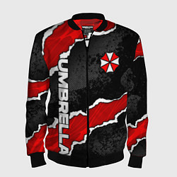 Бомбер мужской Umbrella corp - разрывы, цвет: 3D-черный