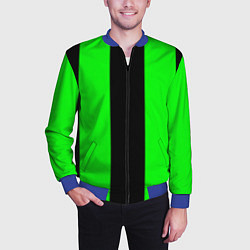 Бомбер мужской Color black green, цвет: 3D-синий — фото 2