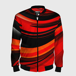 Бомбер мужской Красно-оранжевая абстракция, цвет: 3D-черный