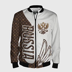 Бомбер мужской Герб России, цвет: 3D-черный