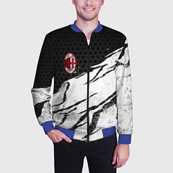 Бомбер мужской ФК Милан - белый затёртый, цвет: 3D-синий — фото 2