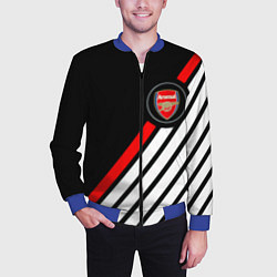 Бомбер мужской Арсенал геометрия полосы, цвет: 3D-синий — фото 2