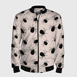 Бомбер мужской Паттерн с черными жуками, цвет: 3D-черный