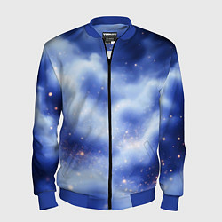 Бомбер мужской Сине-голубая волшебная дымка, цвет: 3D-синий