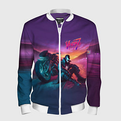 Бомбер мужской Venom near his motorcycle - ai art fantasy, цвет: 3D-белый