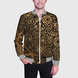 Бомбер мужской Золотая метаморфоза на черном, цвет: 3D-меланж — фото 2