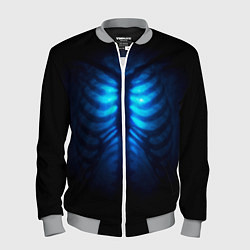 Бомбер мужской Душа синяя - позвоночник и рёбра просвечиваются, цвет: 3D-меланж