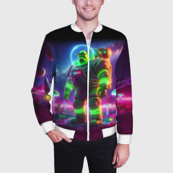 Бомбер мужской Космонавт Шрук в неоновом скафандре на загадочной, цвет: 3D-белый — фото 2