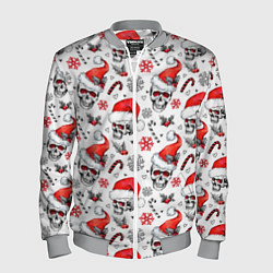 Мужской бомбер Новогодние черепа