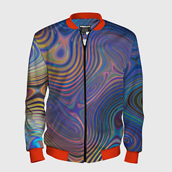 Бомбер мужской Абстрактная рябь, цвет: 3D-красный