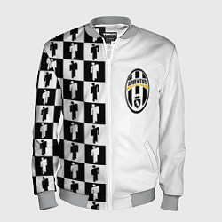 Бомбер мужской Ювентус паттерн люди, цвет: 3D-меланж