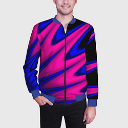 Бомбер мужской Multicolored color neon, цвет: 3D-синий — фото 2