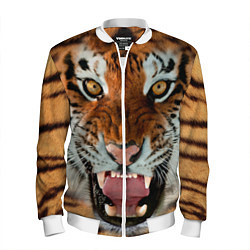Бомбер мужской Взгляд тигра, цвет: 3D-белый