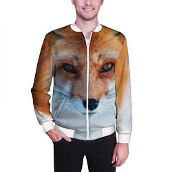 Бомбер мужской Взгляд лисы, цвет: 3D-белый — фото 2