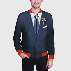 Бомбер мужской Жених, цвет: 3D-красный — фото 2