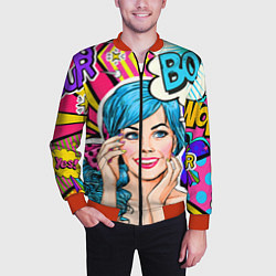 Бомбер мужской Pop art, цвет: 3D-красный — фото 2