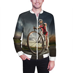 Бомбер мужской Велогонщик, цвет: 3D-белый — фото 2