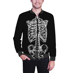 Бомбер мужской Скелет, цвет: 3D-черный — фото 2