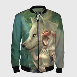 Бомбер мужской Принцесса и волк, цвет: 3D-черный