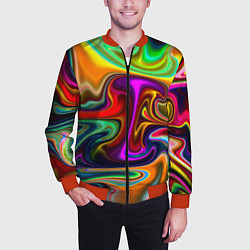 Бомбер мужской Неоновые разводы, цвет: 3D-красный — фото 2