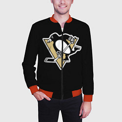 Бомбер мужской Pittsburgh Penguins: Malkin, цвет: 3D-красный — фото 2