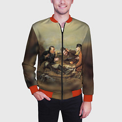 Бомбер мужской Русские охотники, цвет: 3D-красный — фото 2