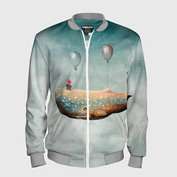 Бомбер мужской Летящий кит, цвет: 3D-меланж
