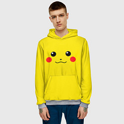 Толстовка-худи мужская Happy Pikachu, цвет: 3D-меланж — фото 2