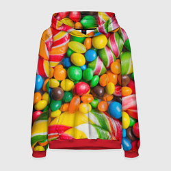 Толстовка-худи мужская Сладкие конфетки, цвет: 3D-красный