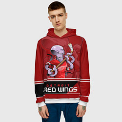 Толстовка-худи мужская Detroit Red Wings, цвет: 3D-белый — фото 2