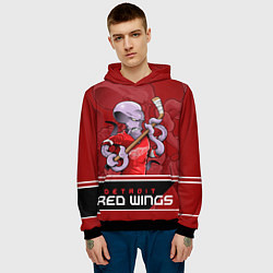 Толстовка-худи мужская Detroit Red Wings, цвет: 3D-черный — фото 2