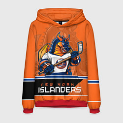 Толстовка-худи мужская New York Islanders, цвет: 3D-красный