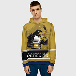 Толстовка-худи мужская Pittsburgh Penguins, цвет: 3D-синий — фото 2