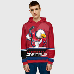 Толстовка-худи мужская Washington Capitals, цвет: 3D-красный — фото 2