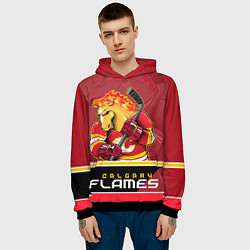 Толстовка-худи мужская Calgary Flames, цвет: 3D-черный — фото 2