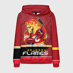 Толстовка-худи мужская Calgary Flames, цвет: 3D-красный