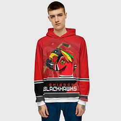 Толстовка-худи мужская Chicago Blackhawks, цвет: 3D-белый — фото 2