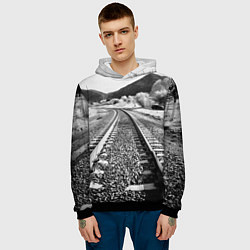 Толстовка-худи мужская Железная дорога, цвет: 3D-черный — фото 2