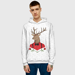 Толстовка-худи мужская Christmas Deer, цвет: 3D-белый — фото 2